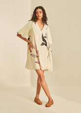 A Model Wearing White Cotton Mul New Moon, curated by Only Ethikal